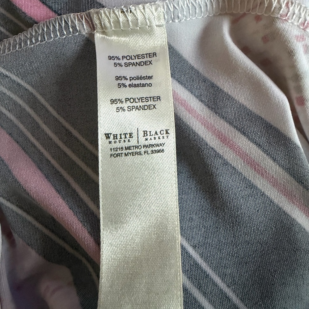 White House Black Market Pink and Black Striped Tank Top - Picture 5 of 8